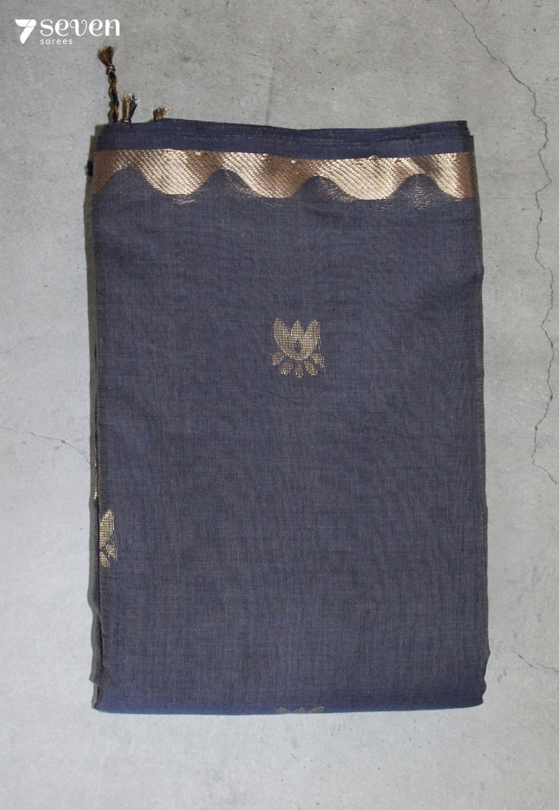 Rithvya Signature Seven Handloom Grey Bangalore Pure Cotton Saree - Seven Sarees - Saree - Seven Sarees