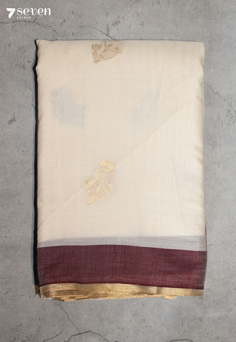 Ritumati Signature Seven Handloom Off-White Bangalore Pure Cotton Saree - view 2