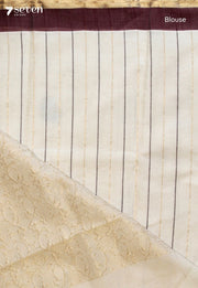 Ritumati Signature Seven Handloom Off-White Bangalore Pure Cotton Saree - view 4
