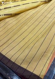Riva Signature Seven Handloom Orange/Yellow Bangalore Pure Cotton Saree - Seven Sarees - Saree - Seven Sarees