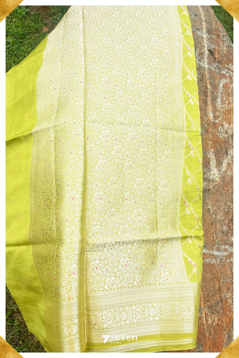 Rohni Benares Green Pure Silk Saree | Silk Mark Certified