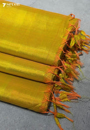 Rohisha Mangalagiri Handloom Yellow Vegan Silk Saree - view 1