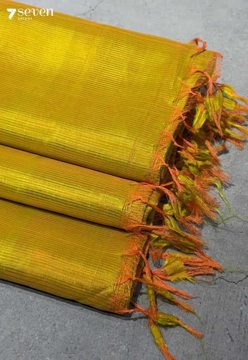 Rohisha Mangalagiri Handloom Yellow Vegan Silk Saree