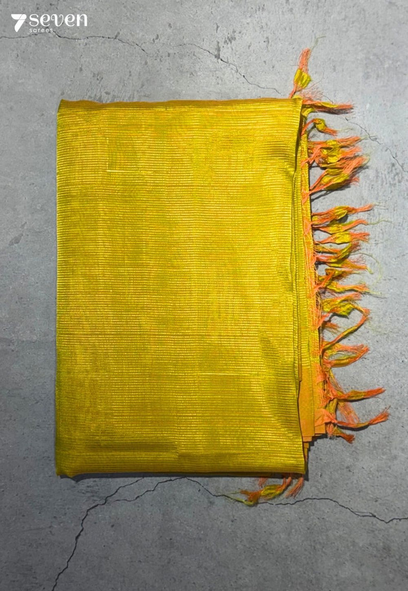 Rohisha Mangalagiri Handloom Yellow Vegan Silk Saree - view 3