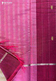 Rose Wood Signature Seven Handloom Pink Bangalore Pure Cotton Saree - Seven Sarees - Saree - Seven Sarees
