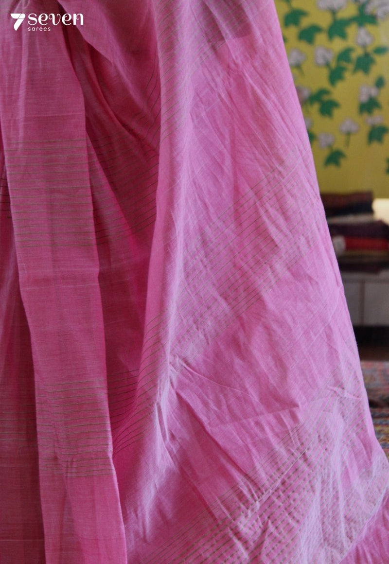 Rosemary Signature Seven Handloom Pink Bangalore Pure Cotton Saree - Seven Sarees - Saree - Seven Sarees