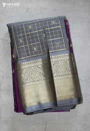 Ruchika Handloom Venkatagiri Pattu 100% Silk Purple Saree | Silk Mark Certified - Seven Sarees - Seven Sarees