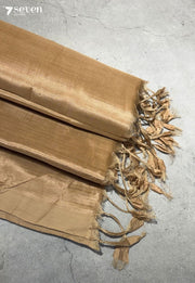 Ruchira Mangalagiri Handloom Brown Vegan Silk Saree - Seven Sarees - Saree - Seven Sarees