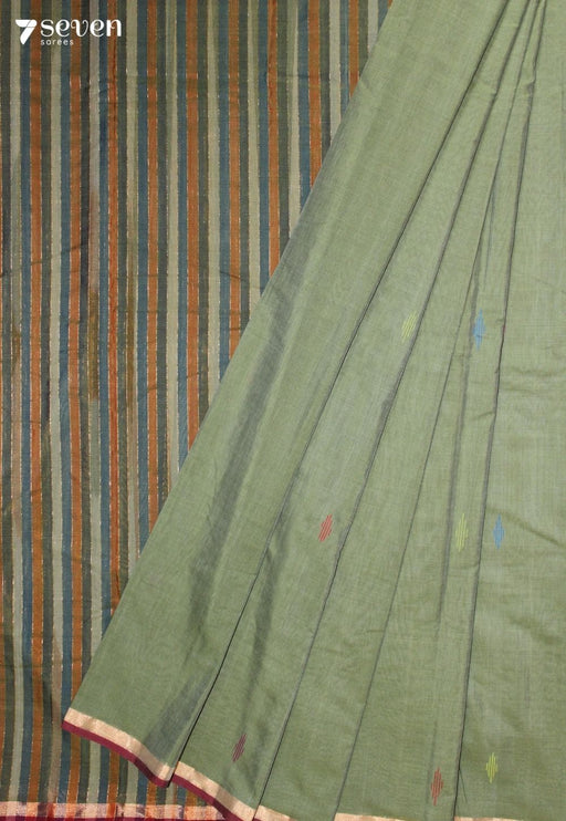 Saanira Signature Seven Handloom Blue Bangalore Pure Cotton Saree - Seven Sarees - Saree - Seven Sarees