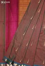 Saanvaya Signature Seven Handloom Maroon Bangalore Pure Cotton Saree - Seven Sarees - Saree - Seven Sarees