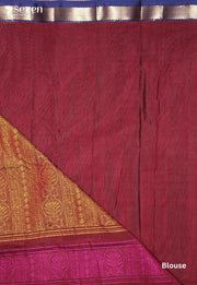 Saanvaya Signature Seven Handloom Maroon Bangalore Pure Cotton Saree - Seven Sarees - Saree - Seven Sarees