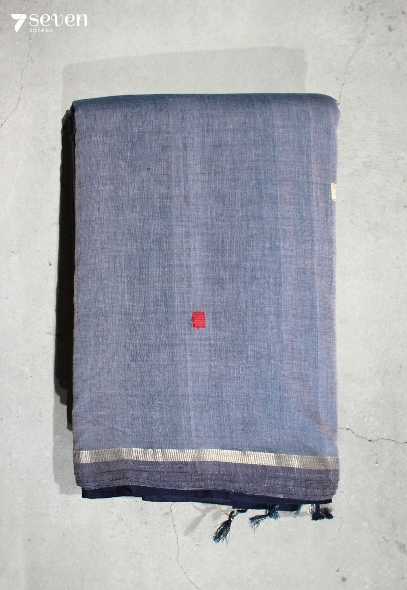 Saanvi Signature Seven Handloom Blue Bangalore Pure Cotton Saree - Seven Sarees - Saree - Seven Sarees