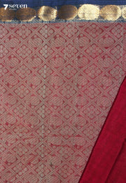 Saanvitha Signature Seven Handloom Red Bangalore Pure Cotton Saree - Seven Sarees - Saree - Seven Sarees