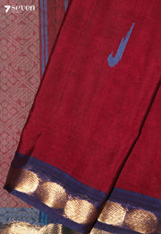 Saanvitha Signature Seven Handloom Red Bangalore Pure Cotton Saree - Seven Sarees - Saree - Seven Sarees