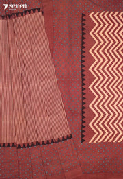 Sairika Kutch Red Pure Handmade Ajrakh 100% Cotton Saree - Seven Sarees - Saree - Seven Sarees
