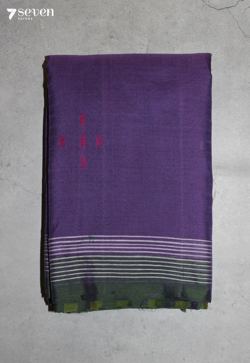 Sairumi Signature Seven Handloom Blue Bangalore Pure Cotton Saree - Seven Sarees - Saree - Seven Sarees
