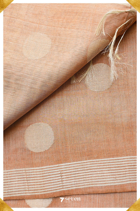 Sakura Chattisgarh Dusty Copper Pure Kosa Silk Saree|Silk Mark Certified - Seven Sarees - Seven Sarees