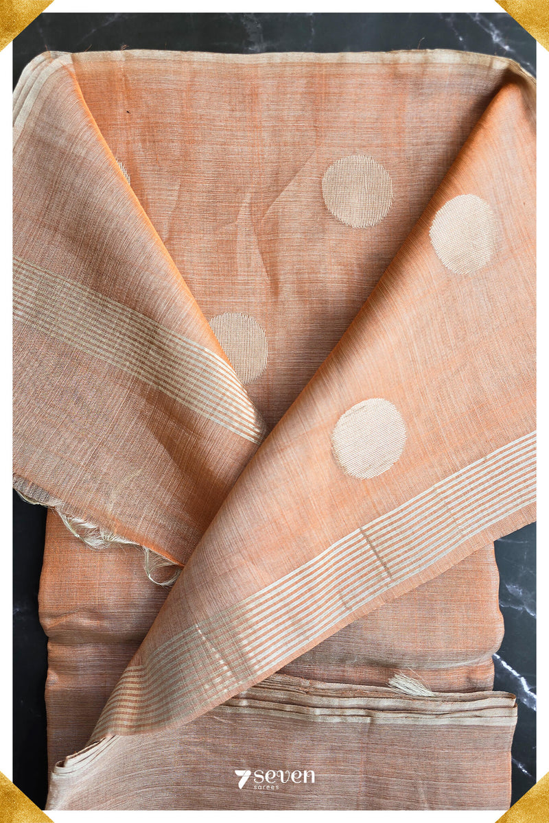 Sakura Chattisgarh Dusty Copper Pure Kosa Silk Saree|Silk Mark Certified - Seven Sarees - Seven Sarees