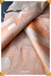 Sakura Chattisgarh Dusty Copper Pure Kosa Silk Saree|Silk Mark Certified - Seven Sarees - Seven Sarees