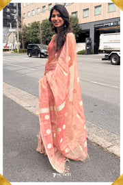 Sakura Chattisgarh Dusty Copper Pure Kosa Silk Saree|Silk Mark Certified - Seven Sarees - Seven Sarees