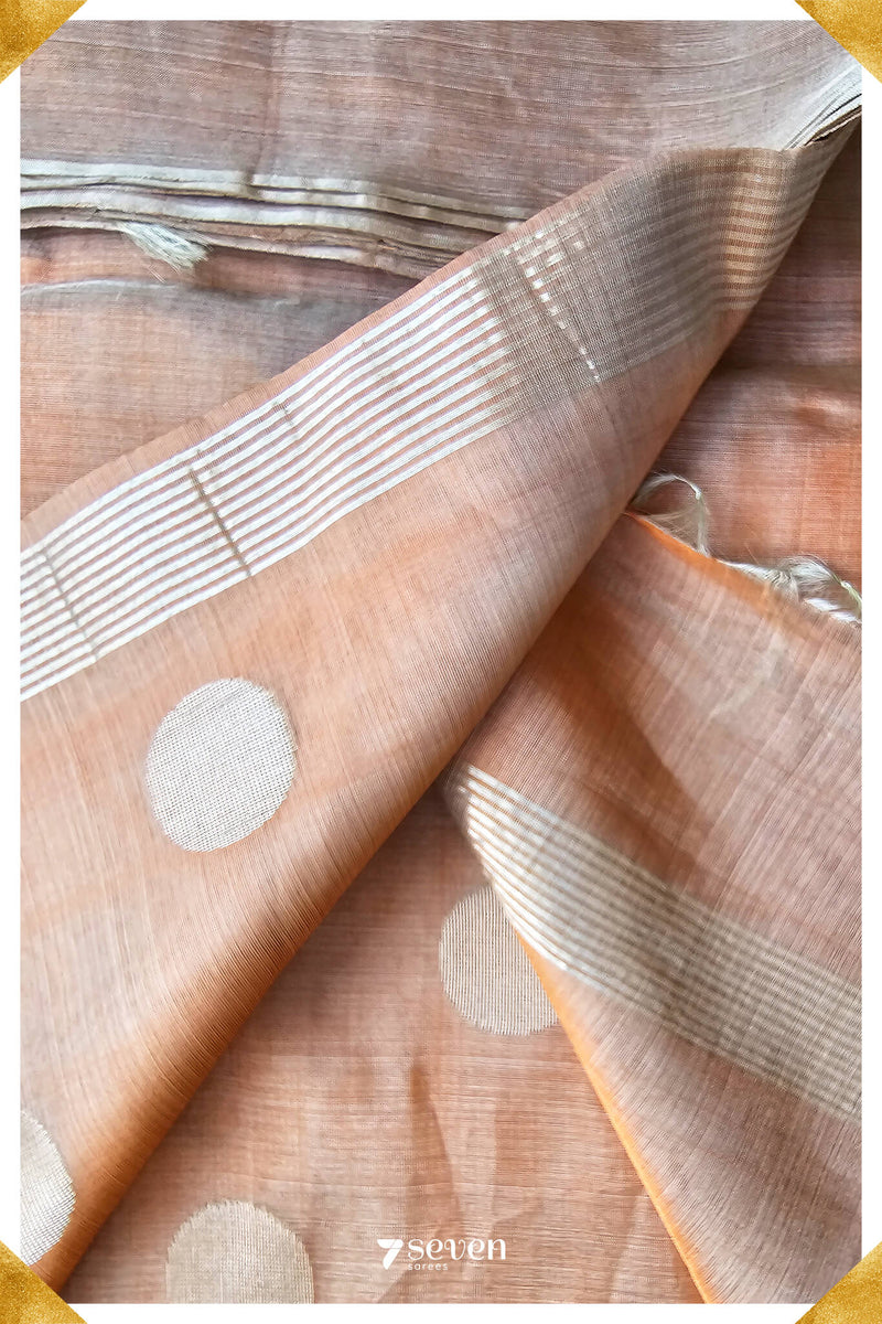 Sakura Chattisgarh Dusty Copper Pure Kosa Silk Saree|Silk Mark Certified - Seven Sarees - Seven Sarees