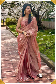 Sakura Chattisgarh Dusty Copper Pure Kosa Silk Saree|Silk Mark Certified - Seven Sarees - Seven Sarees