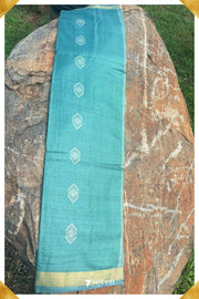 Salvia Chattisgarh Blue Pure Kosa Silk Saree|Silk Mark Certified - Seven Sarees - Saree - Seven Sarees