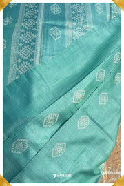 Salvia Chattisgarh Blue Pure Kosa Silk Saree|Silk Mark Certified - Seven Sarees - Saree - Seven Sarees