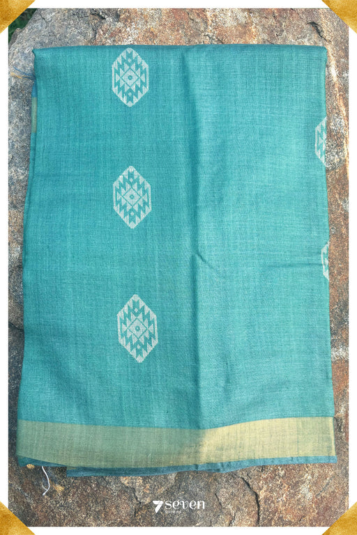 Salvia Chattisgarh Blue Pure Kosa Silk Saree|Silk Mark Certified - Seven Sarees - Saree - Seven Sarees