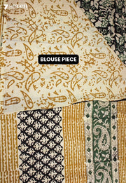 Samaira Jaipur Black Hand Block Printed 100% Cotton Saree - Seven Sarees - Saree - Seven Sarees