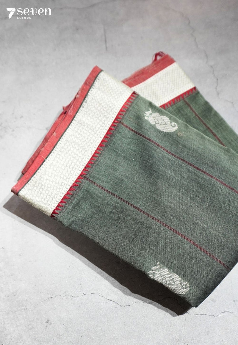 Samhara Signature Seven Handloom Grey Bangalore Pure Cotton Saree - Seven Sarees - Saree - Seven Sarees