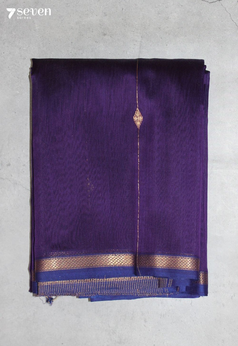 Samhita Maheshwari Handloom Purple Silk Cotton Saree - Seven Sarees - Seven Sarees
