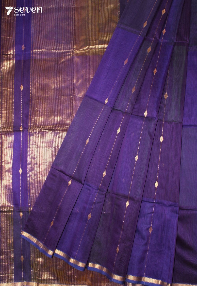 Samhita Maheshwari Handloom Purple Silk Cotton Saree - Seven Sarees - Seven Sarees