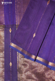 Samhita Maheshwari Handloom Purple Silk Cotton Saree - Seven Sarees - Seven Sarees