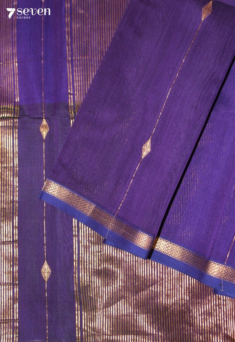 Samhita Maheshwari Handloom Purple Silk Cotton Saree - Seven Sarees - Seven Sarees