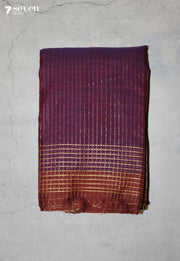 Sarunthi Signature Seven Handloom Purple Bangalore Pure Cotton Saree - Seven Sarees - Saree - Seven Sarees