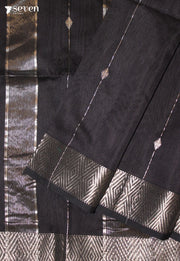 Sattvika Maheshwari Handloom Black Silk Cotton Saree - Seven Sarees - Seven Sarees