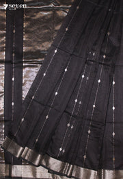 Sattvika Maheshwari Handloom Black Silk Cotton Saree - Seven Sarees - Seven Sarees