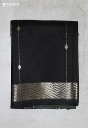 Sattvika Maheshwari Handloom Black Silk Cotton Saree - Seven Sarees - Seven Sarees