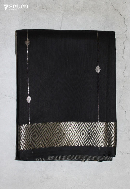 Sattvika Maheshwari Handloom Black Silk Cotton Saree