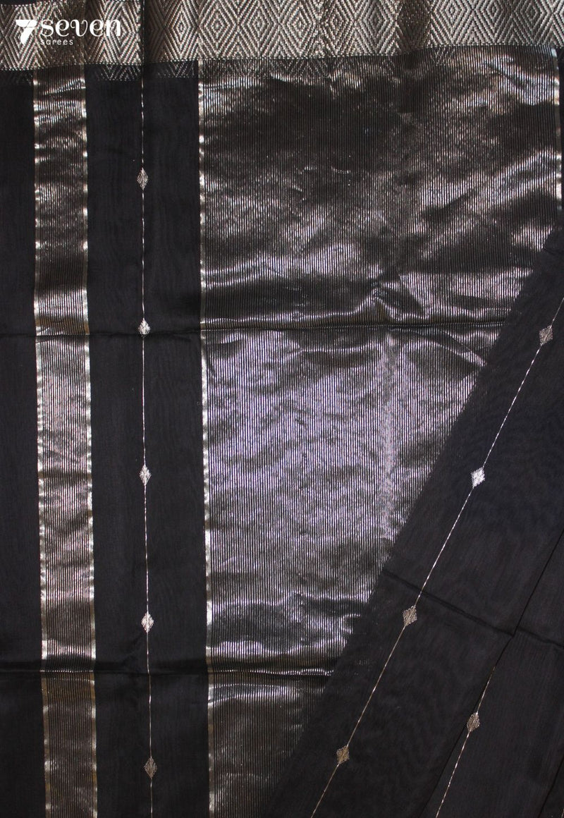 Sattvika Maheshwari Handloom Black Silk Cotton Saree - Seven Sarees - Seven Sarees