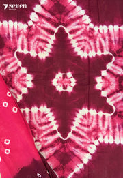 Sembaruthi Madurai Pink Handmade Pure Cotton Sungudi Saree - Seven Sarees - Saree - Seven Sarees