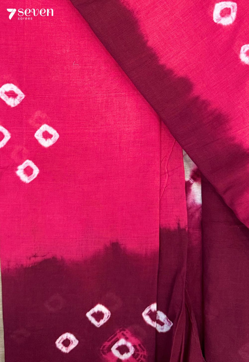 Sembaruthi Madurai Pink Handmade Pure Cotton Sungudi Saree - Seven Sarees - Saree - Seven Sarees