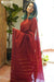 Shania Signature Seven Handloom Red Bangalore Pure Cotton Saree - Seven Sarees - Saree - Seven Sarees