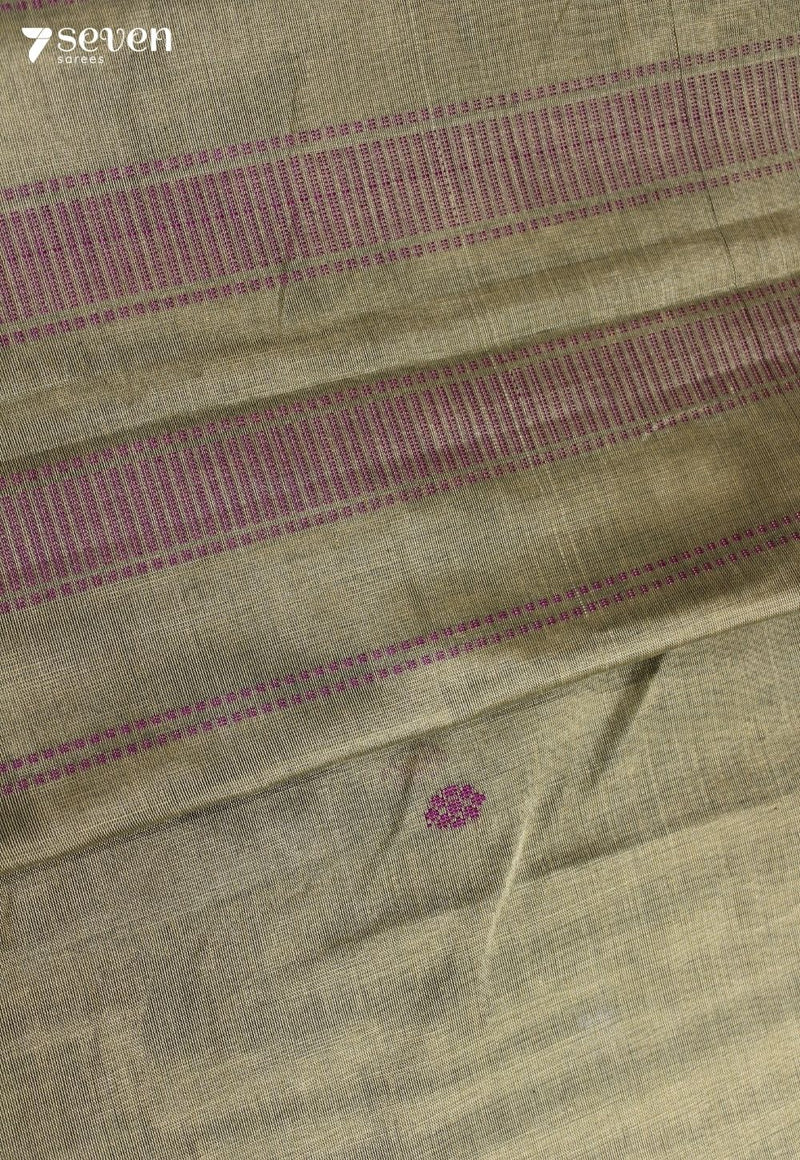 Sharmila Signature Seven Handloom Khakhi Bangalore Pure Cotton Saree - Seven Sarees - Saree - Seven Sarees
