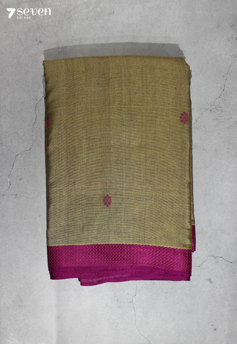 Sharmila Signature Seven Handloom Khakhi Bangalore Pure Cotton Saree - Seven Sarees - Saree - Seven Sarees