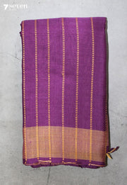 Sharvari Assam 100% Eri Silk Purple Handloom Saree - Seven Sarees - Seven Sarees