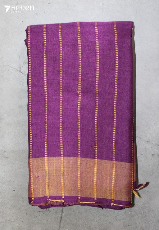 Sharvari Assam 100% Eri Silk Purple Handloom Saree