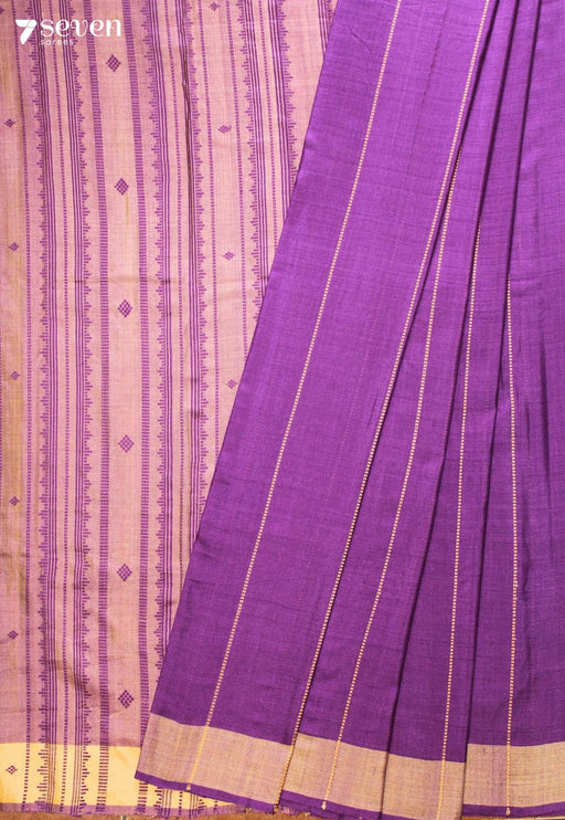 Sharvari Assam 100% Eri Silk Purple Handloom Saree