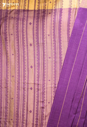 Sharvari Assam 100% Eri Silk Purple Handloom Saree - Seven Sarees - Seven Sarees